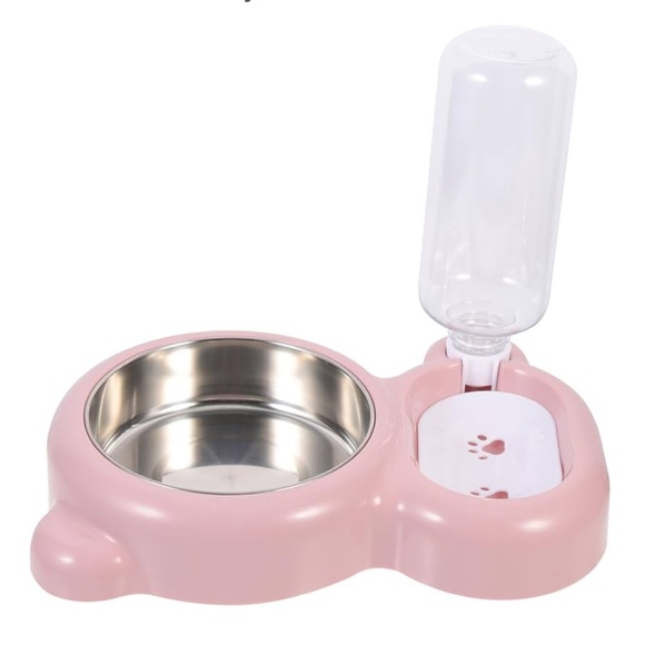 Cute Pet Feeding Station with Water Dispenser Pink - Picture 1 of 2
